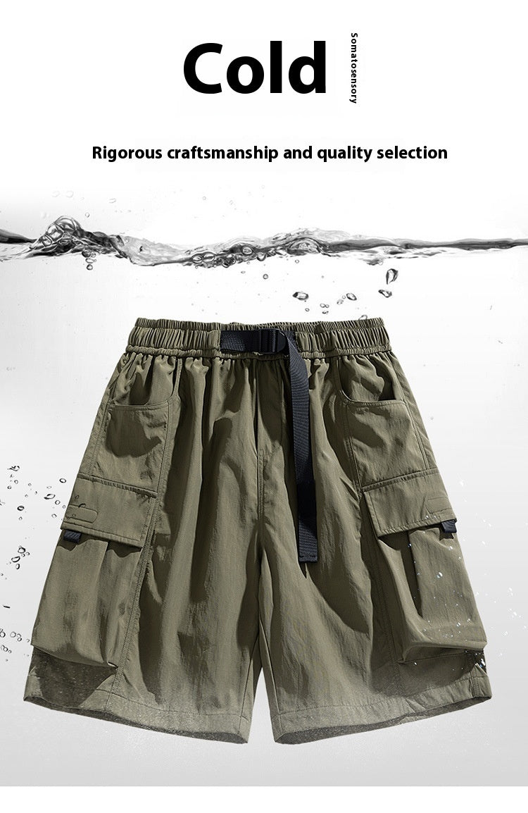 Plus Size Shorts Men's Loose Straight Sports Pants