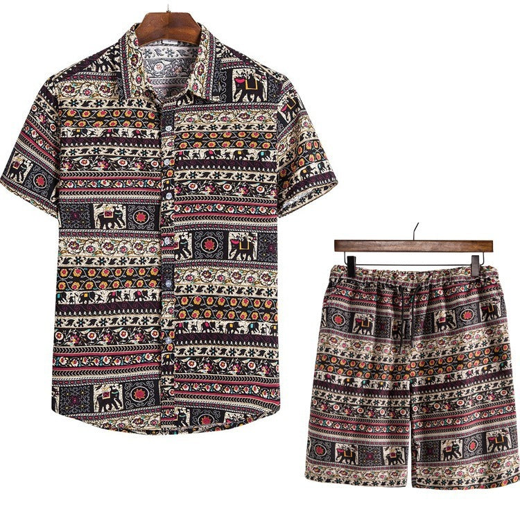 Men's Plus Size Short Sleeve Shirt Suit