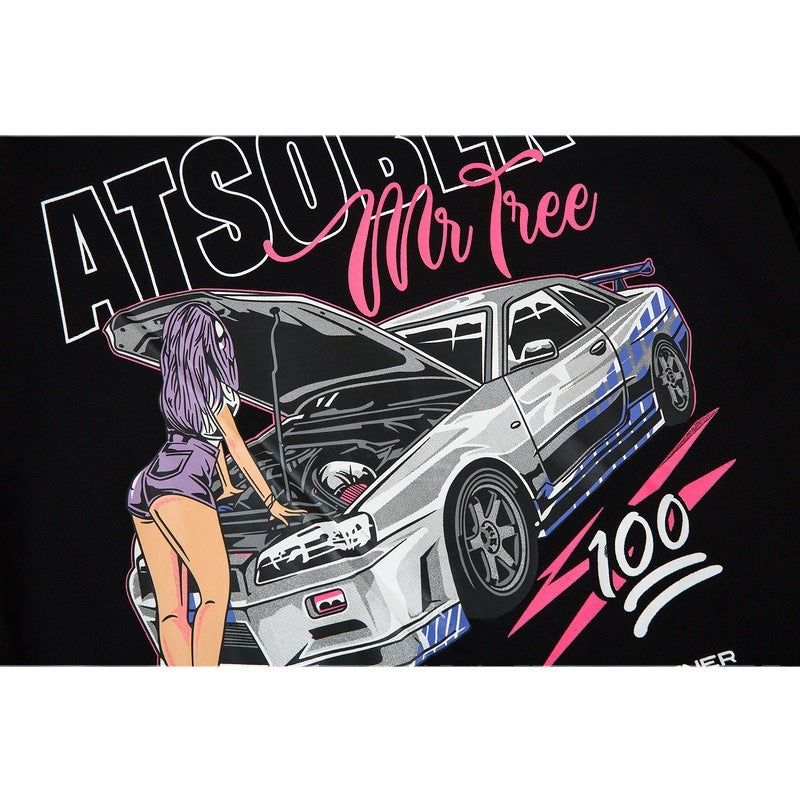 Loose Plus Size American Street Heavy Short Sleeve