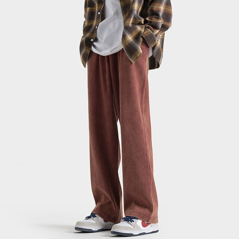 Fashion Plus Size American Retro Heavy Washed Sweatpants