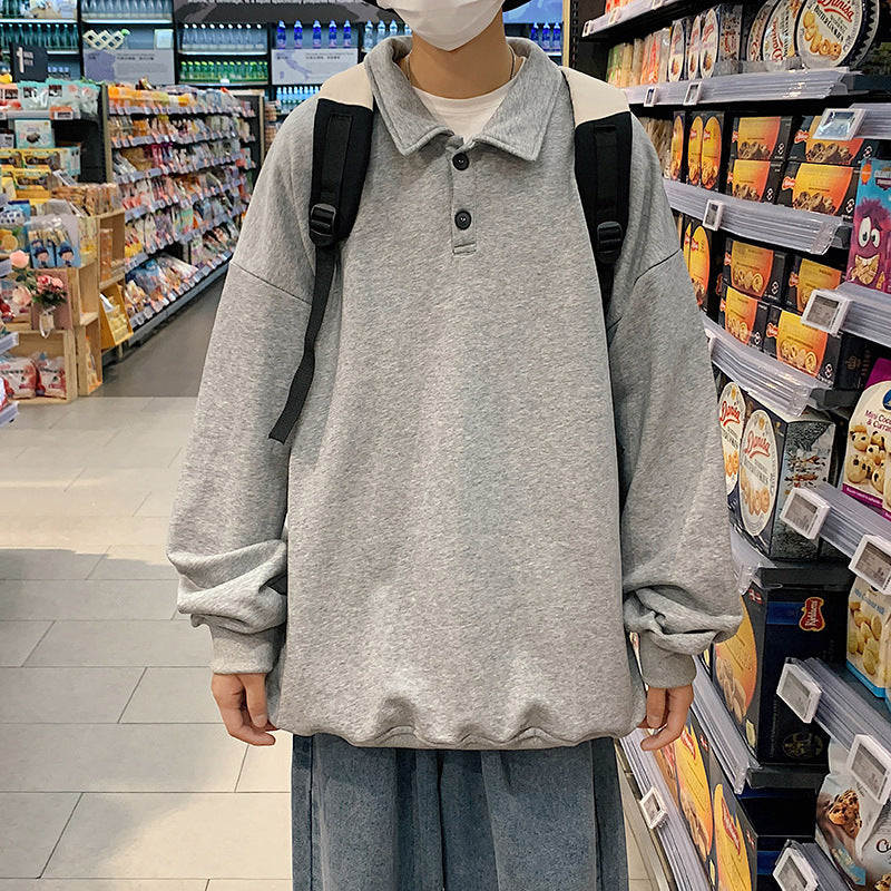 Hong Kong Style Plus Size Student Hoodless Sweatshirt