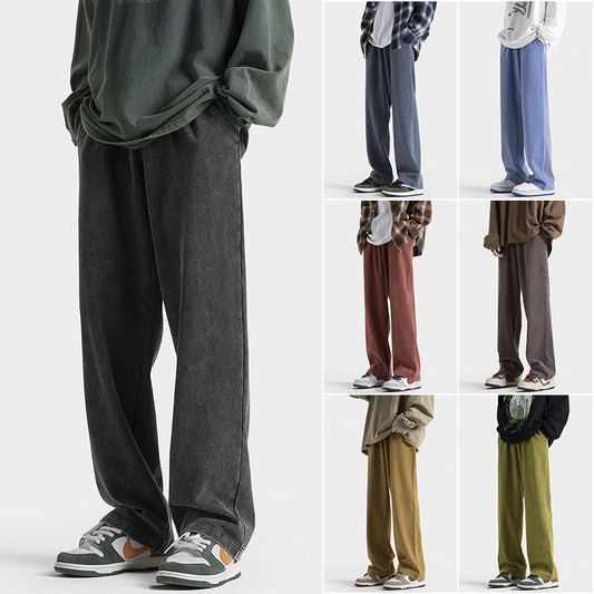 Fashion Plus Size American Retro Heavy Washed Sweatpants