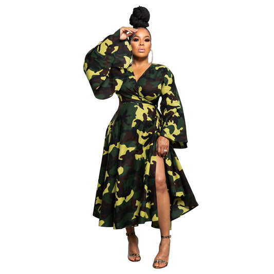 Plus Size African Women's Wear Autumn New Strap Asymmetric Skirt