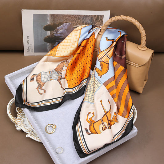 High-grade Korean Style Fashion Business Vintage Printed Scarf For Women