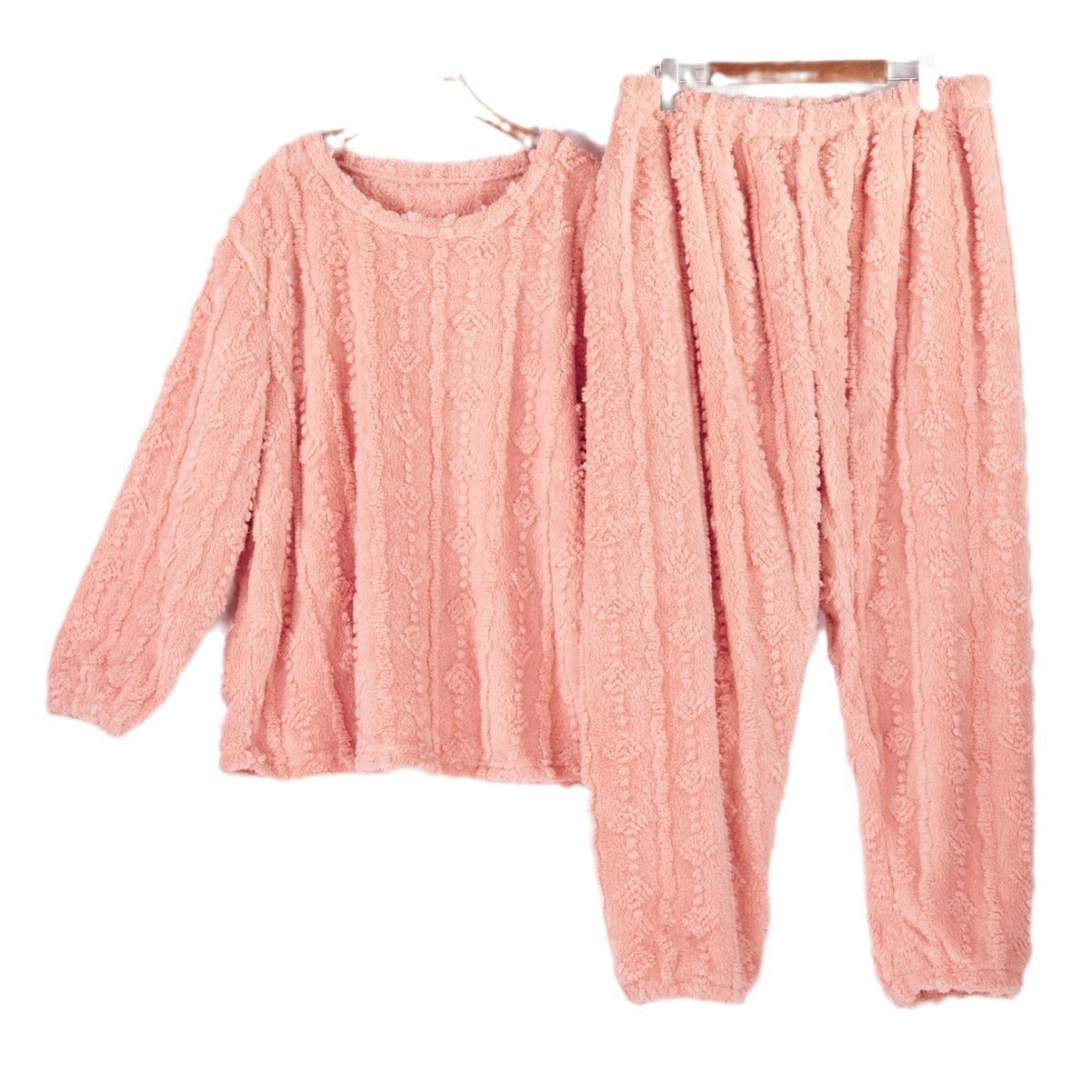 Plus Size Women's Pajamas Round Neck Two-piece Set
