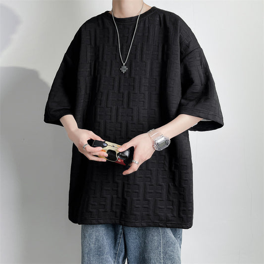 Solid Color Loose Half-sleeve Top Plus Size
