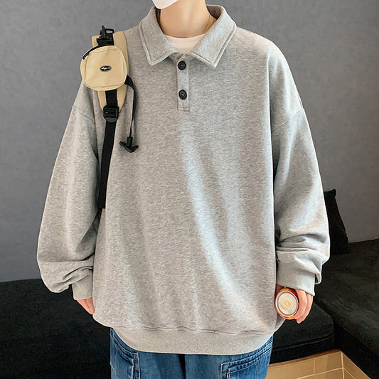 Hong Kong Style Plus Size Student Hoodless Sweatshirt